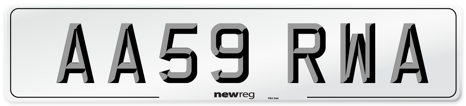 AA59 RWA Number Plate from New Reg